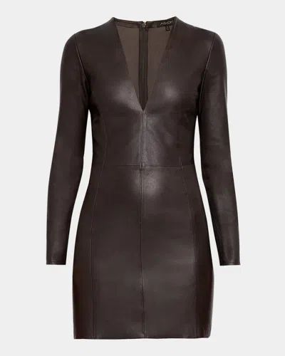 As By Df Demeter Stretch Leather Dress In Espresso