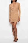 As By Df Demeter Stretch Suede Dress In Brown