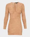 As By Df Demeter Stretch Suede Dress In Nude