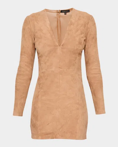 AS BY DF DEMETER STRETCH SUEDE DRESS