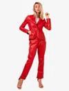 As By Df Denise Recyc Tailord Leather Blazer In Red