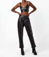 AS BY DF DENISE RECYCLED LEATHER TROUSER IN BLACK