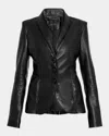As By Df Denise Recycled Tailored Leather Blazer In Black