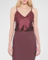 As By Df Dixie Lace Cami Top In Decadent Wine In Decadent Wine