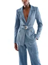 As By Df Dominga Belted Denim Blazer In Multi