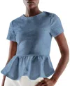 As By Df Dominga Denim Peplum Top