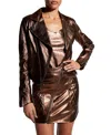 As By Df Elodie Upcycled Leather Skirt In Bronze
