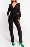 As By Df Emery Long-sleeve Surplice Jumpsuit In Black