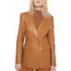 As By Df Finn Recycled Leather Blazer In Vintage Luggage