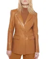 As By Df Finn Recycled Leather Blazer In Vintage Luggage
