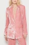 As By Df Fiona Velvet Boyfriend Blazer In Blush Pink