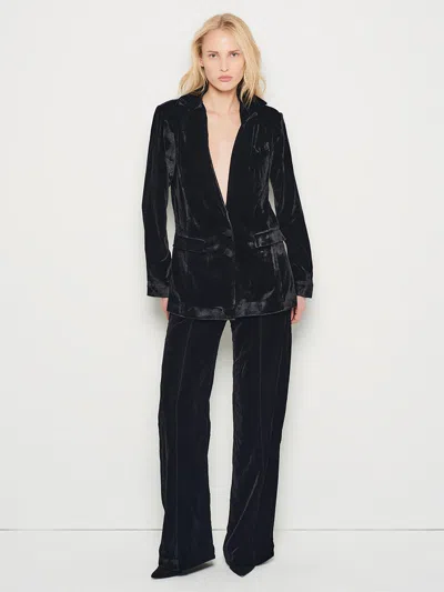 As By Df Fiona Velvet Straight Leg Trousers In Black
