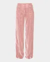As By Df Fiona Velvet Straight-leg Trousers In Blush Pink