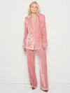 As By Df Fiona Velvet Straight Leg Trousers In Pink