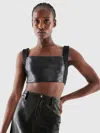 As By Df Hailey Recycled Leather Bralette In Black