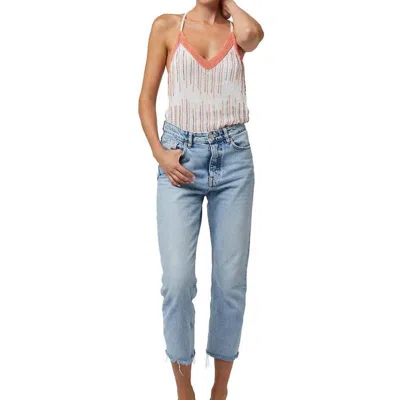 As By Df Ibiza Beaded Cami In White In Multi