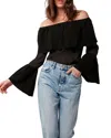 As By Df Ines Off-the-shoulder Suede Top In Black