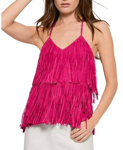 As By Df Joni Suede Fringe Cami In Pink