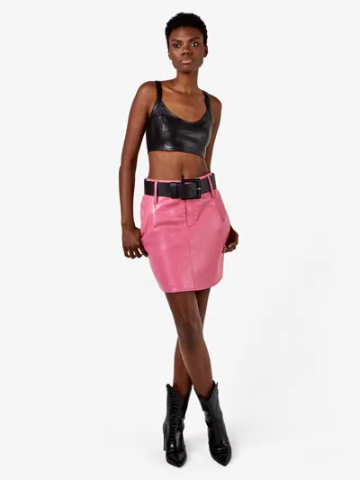 As By Df Jordan Recycled Leather Skirt In Pink