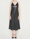 As By Df Kat Upcycled Leather Slip Dress In Black