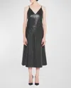 As By Df Kat Upcycled Leather Slip Dress In Black