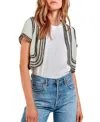 As By Df Kiki Beaded Capelet In Sage Green