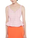 As By Df Leo Plaid Twill Peplum Top In Leo Plaid