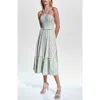 As By Df Lexi Dress In White/peridot Green