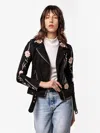As By Df Lotus Flower Leather Jacket In Multi
