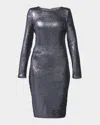 As By Df Lullaby Sequined Satin Dress In Gunmetal Sequin