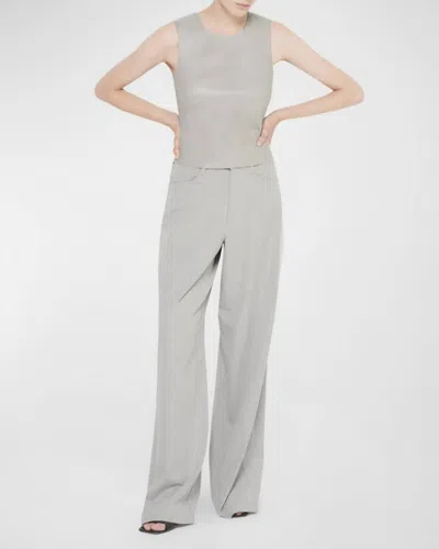 As By Df Luxembourg Baggy Trousers In Gray Pinstriped In Multi