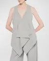 As By Df Luxembourg Twill Vest In Gray Pinstripe In Multi