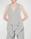 As By Df Luxembourg Twill Vest In Gray Pinstripe In Multi