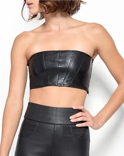 As By Df Magra Recycled Leather Top In Black
