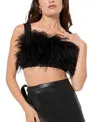 As By Df Marianna Feather Crop Top In Black