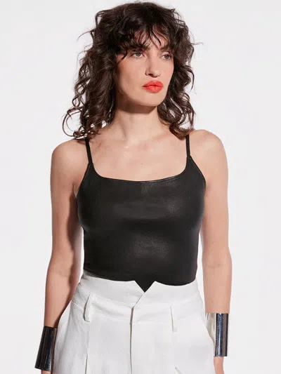As By Df Memphis Stretch Leather Tank In Black
