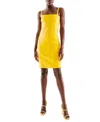 As By Df Merci Stretch Leather Dress In Lemon Yellow