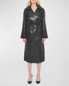As By Df Miller Recycled Leather Trench Coat In Black