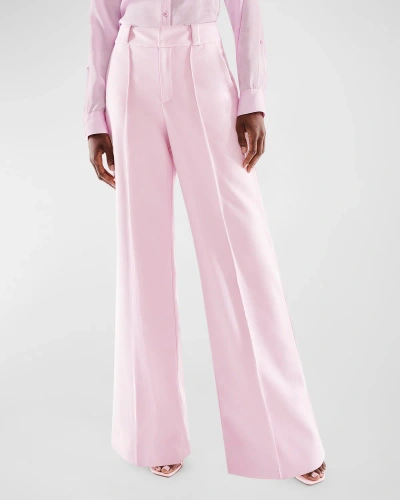 As By Df Monica Mid-rise Straight-leg Twill Trousers In Cherry Blossom