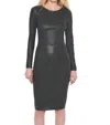 As By Df Mrs Smith Leather Long Sleeve Dress In Black