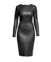 As By Df Mrs Smith Leather Long Sleeve Dress In Black
