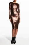As By Df Mrs. Smith Stretch Leather Dress In Bronze