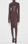 As By Df Mrs. Smith Stretch Leather Knee-length Dress In Brown