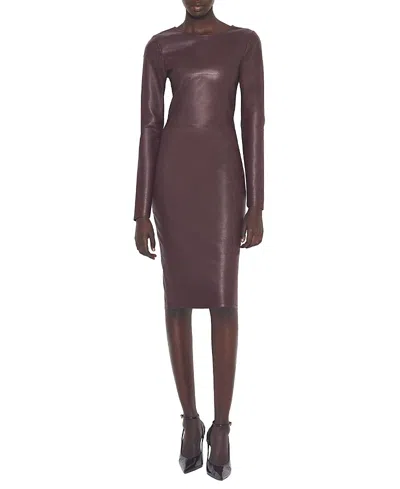 As By Df Mrs Smith Stretch Leather Dress In Burgundy