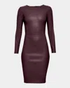 As By Df Mrs. Smith Stretch Leather Knee-length Dress In Burgundy