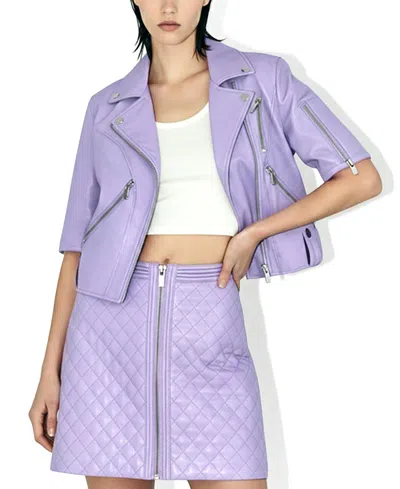 As By Df Nico Recycled Leather Jacket In Purple