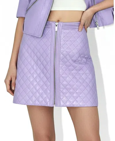 As By Df Nico Recycled Vegan Leather Mini Skirt In Pastel Lilac