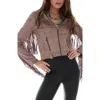 As By Df One Love Fringe Moto Jacket In Mocha