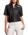 As By Df Piazza Upcycled Leather Shirt In Black