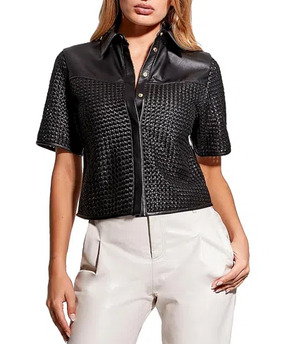 As By Df Piazza Upcycled Leather Shirt In Black